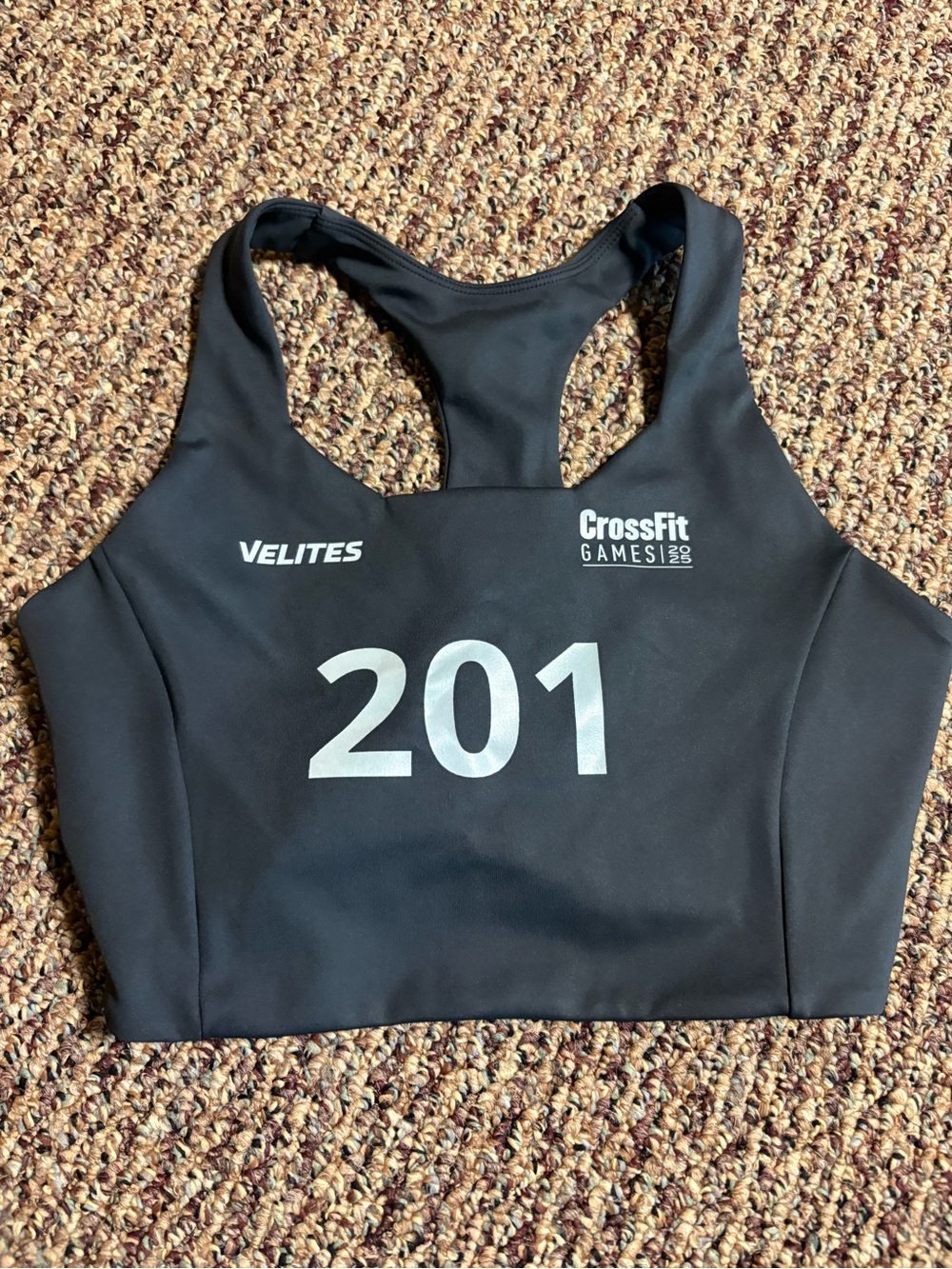 Women's Black CrossFit Games Sports Bra - 201 Print
